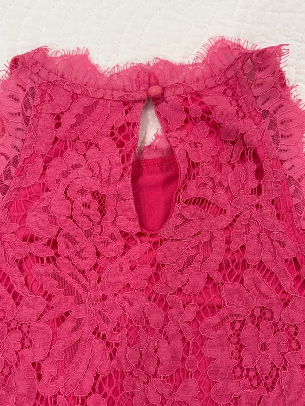 Floral Lace Halter Camisole - Hot Pink - Picture 8 of 8